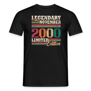 Légendaire novembre 2000 édition limitée - T-shirt homme - noir - Devant - AI Model Male 178 light (178cm)