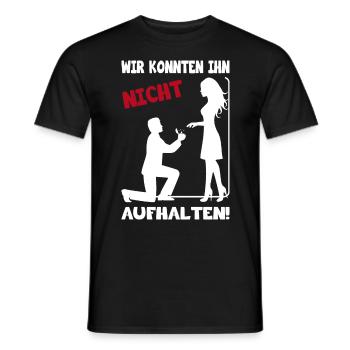 JGA - Wir konnten ihn nicht aufhalten - Heiraten - Männer T-Shirt - Schwarz - Vorne - AI Model Male 178 light (178cm)