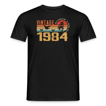 Jahrgang 1984 Jubiläumsgeschenk - Jahrgang 1984 - Männer T-Shirt - Schwarz - Vorne - AI Model Male 178 light (178cm)