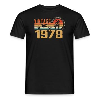 Jahrgang 1978 Jubiläumsgeschenk - Jahrgang 1978 - Männer T-Shirt - Schwarz - Vorne - AI Model Male 178 light (178cm)