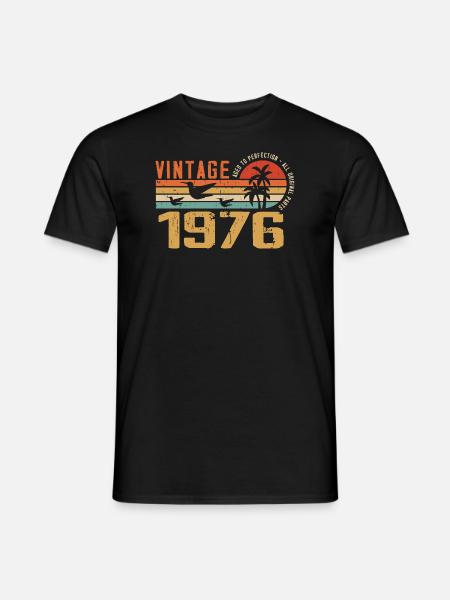 Vintage 1976 Verjaardagscadeau - Vintage 1976 - Heren T-shirt - zwart