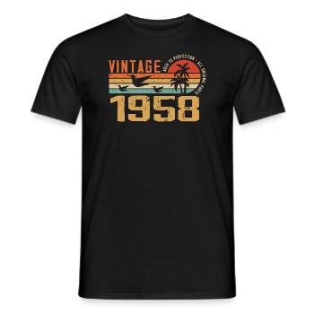 Jahrgang 1958 Jubiläumsgeschenk - Jahrgang 1958 - Männer T-Shirt - Schwarz - Vorne - AI Model Male 178 light (178cm)
