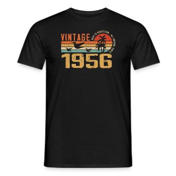 Jahrgang 1956 Jubiläumsgeschenk - Jahrgang 1956 - Männer T-Shirt - Schwarz - Vorne - AI Model Male 178 light (178cm)