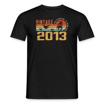 Vintage 2013 Cadeau Anniversaire - Millésime 2013 - T-shirt homme - noir - Devant - AI Model Male 178 light (178cm)