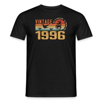 Vintage 1996 Cadeau Anniversaire - Millésime 1996 - T-shirt homme - noir - Devant - AI Model Male 178 light (178cm)