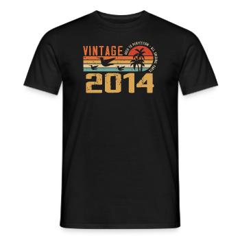 Jahrgang 2014 Jubiläumsgeschenk - Jahrgang 2014 - Männer T-Shirt - Schwarz - Vorne - AI Model Male 178 light (178cm)
