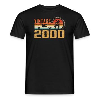 Vintage 2000 Jubiläumsgeschenk - Vintage 2000 - Männer T-Shirt - Schwarz - Vorne - AI Model Male 178 light (178cm)