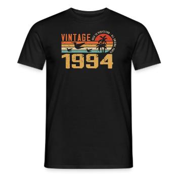 Vintage 1994 Cadeau Anniversaire - Millésime 1994 - T-shirt homme - noir - Devant - AI Model Male 178 light (178cm)