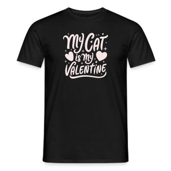 My cat is my valentine - T-shirt homme - noir - Devant - AI Model Male 178 light (178cm)