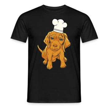 Chef chef hat dog - Men's T-Shirt - black - Front - AI Model Male 178 light (178cm)