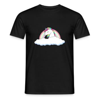 Unicorn above the clouds - Men's T-Shirt - black - Front - AI Model Male 178 light (178cm)