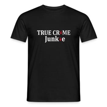 TRUE CRIME: True Crime Junkie - Männer T-Shirt - Schwarz - Vorne - AI Model Male 178 light (178cm)