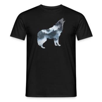 wolf im wald natur gebirge tier - Männer T-Shirt - Schwarz - Vorne - AI Model Male 178 light (178cm)
