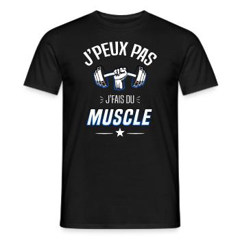 J'fais du muscle - musculation - muscu humour - T-shirt homme - noir - Devant - AI Model Male 178 light (178cm)