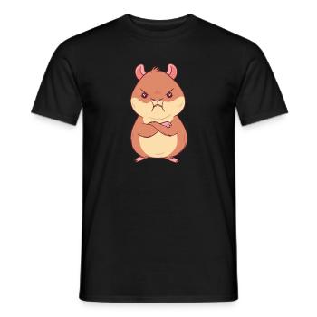 Sweet angry hamster - Men's T-Shirt - black - Front - AI Model Male 178 light (178cm)