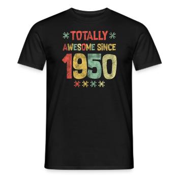 Alles Gute zum Geburtstag - total genial seit 1950 - Männer T-Shirt - Schwarz - Vorne - AI Model Male 178 light (178cm)