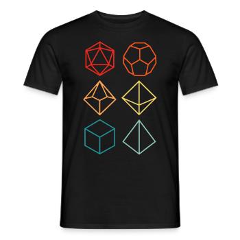 Dragon - Colorful silhouette game dice set - Men's T-Shirt - black - Front - AI Model Male 178 light (178cm)