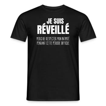 je suis réveillé - T-shirt homme - noir - Devant - AI Model Male 178 light (178cm)
