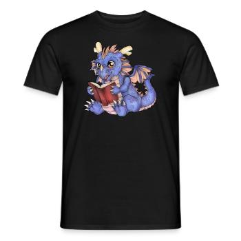 Niedlicher Lesender Drache Fantasy Geschenkidee - Männer T-Shirt - Schwarz - Vorne - AI Model Male 178 light (178cm)