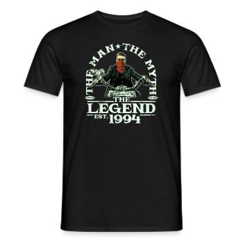 1994 Vintage Man Myth Legend Motorcycle - Men's T-Shirt - black - Front - AI Model Male 178 light (178cm)