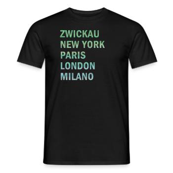 Metropole Zwickau - Männer T-Shirt - Schwarz - Vorne - AI Model Male 178 light (178cm)