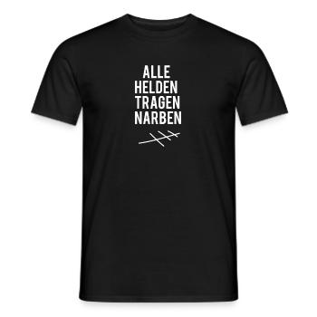 Reha T-Shirt Alle helden tragen narben I Kur - Männer T-Shirt - Schwarz - Vorne - AI Model Male 178 light (178cm)