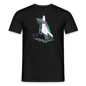 Intergalactic Brutalism # 4 - Men's T-Shirt - black - Front - AI Model Male 178 light (178cm)