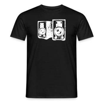 DJ icon music boxes music speakers - Men's T-Shirt - black - Front - AI Model Male 178 light (178cm)