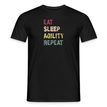 Eat Sleep Agility Repeat Design Gift Idea - Men's T-Shirt - black - Front - AI Model Male 178 light (178cm)