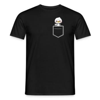 Breast pocket duck - Men's T-Shirt - black - Front - AI Model Male 178 light (178cm)