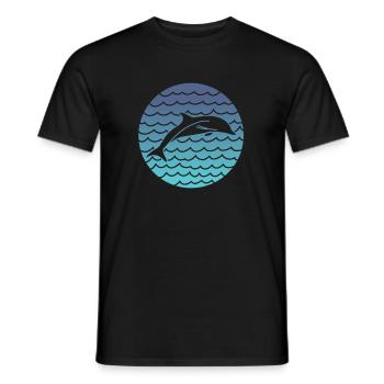 Dolphin - Men's T-Shirt - black - Front - AI Model Male 178 light (178cm)