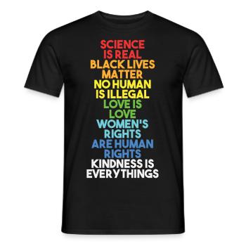 Science Is Real Black Lives Matter Equality Facts - Men's T-Shirt - black - Front - AI Model Male 178 light (178cm)