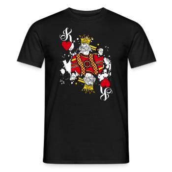 Herzkönig Spielkarte Halloween Kostüm - Männer T-Shirt - Schwarz - Vorne - AI Model Male 178 light (178cm)