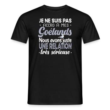 Goéland mouette. Cadeau t-shirt humour animal mer - T-shirt homme - noir - Devant - AI Model Male 178 light (178cm)