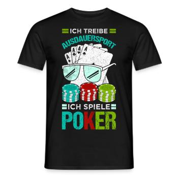 Ich treibe Ausdauersport Ich spiele Poker - Männer T-Shirt - Schwarz - Vorne - AI Model Male 178 light (178cm)