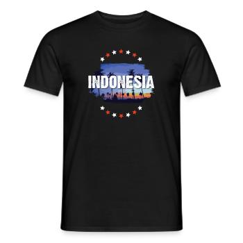 Indonésie - T-shirt homme - noir - Devant - AI Model Male 178 light (178cm)