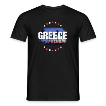 Grecia - T-shirt uomo - nero - Fronte - AI Model Male 178 light (178cm)