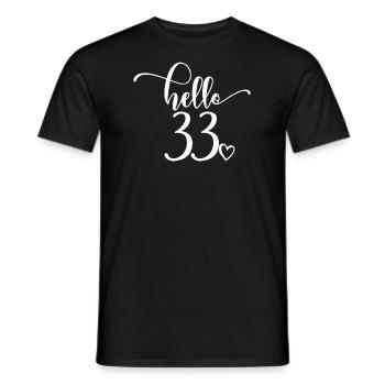 Hello 33 - Cute 33rd Birthday Gift For Women - Men's T-Shirt - black - Front - AI Model Male 178 light (178cm)
