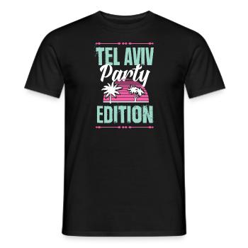 Tel Aviv Party Edition - Men's T-Shirt - black - Front - AI Model Male 178 light (178cm)