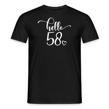Hello 58 - Mignon cadeau de 58e anniversaire pour femmes - T-shirt homme - noir - Devant - AI Model Male 178 light (178cm)