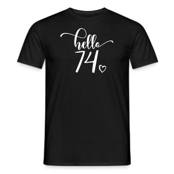 Hallo 74 - Süßes Geschenk zum 74. Geburtstag, 74 Jahre alt - Männer T-Shirt - Schwarz - Vorne - AI Model Male 178 light (178cm)