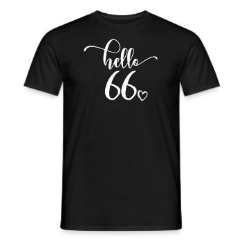 Hello 66 - Cute 66th Birthday Gift For Women - Men's T-Shirt - black - Front - AI Model Male 178 light (178cm)