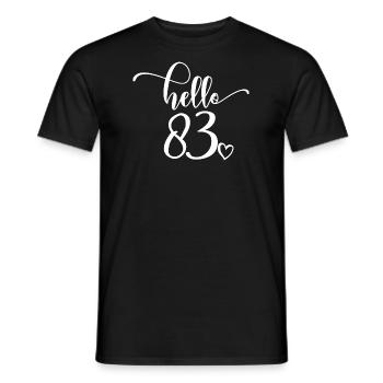 Hello 83rd - Mignon cadeau de 83ème anniversaire pour les femmes - T-shirt homme - noir - Devant - AI Model Male 178 light (178cm)