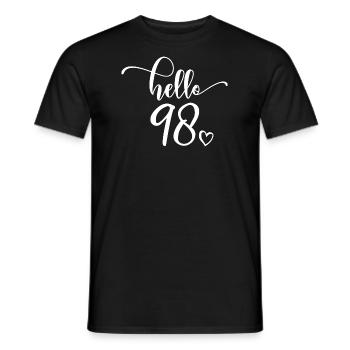 Hello 98 - Cute 98th Birthday Gift, 98 Years Old - Men's T-Shirt - black - Front - AI Model Male 178 light (178cm)