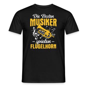 Orchester Horn Musiker Flügelhorn Blasmusik - Männer T-Shirt - Schwarz - Vorne - AI Model Male 178 light (178cm)