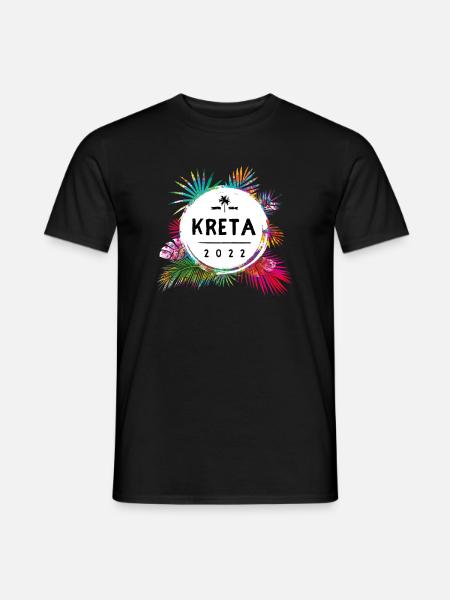 Kreta 2022 Bunt - Männer T-Shirt - Schwarz