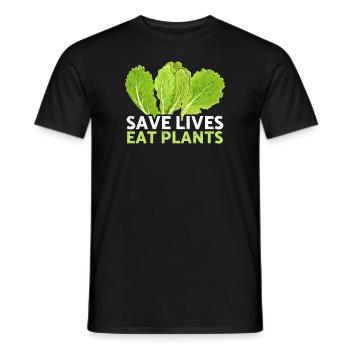 Sauver des vies Manger des plantes Sauvetage d’animaux Droits des animaux - T-shirt homme - noir - Devant - AI Model Male 178 light (178cm)