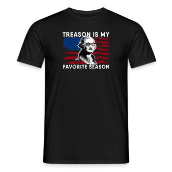 Treason Is My Favorite Season George Washington US - Men's T-Shirt - black - Front - AI Model Male 178 light (178cm)