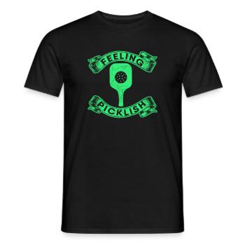 Feeling Picklish Pickleball Paddle Pickle Ball Ace - Men's T-Shirt - black - Front - AI Model Male 178 light (178cm)
