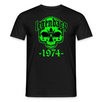 Les couleurs peuvent être modifiées | Crâne légendaire depuis 1974 - T-shirt homme - noir - Devant - AI Model Male 178 light (178cm)
